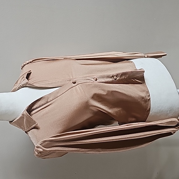 Truth by republic satin button up long sleeve top - Picture 5 of 8